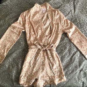 Victoria’s Secret Satin Leopard Print Sleep Romper